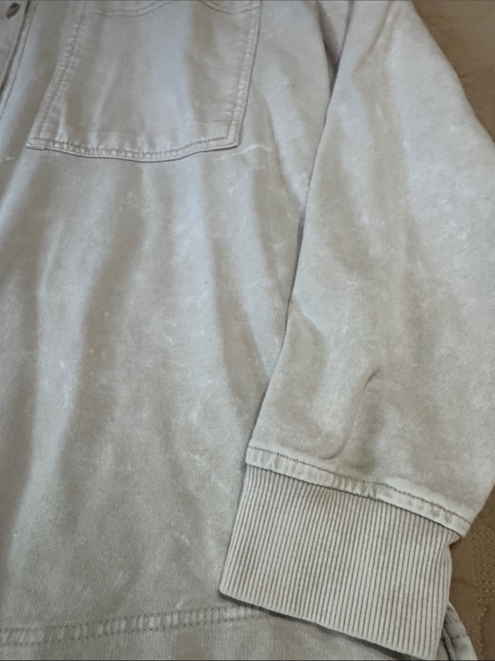Jane & Delancey Women's Washed Light Gray Button-Down Shirt - Relaxed Fit XL - Picture 5 of 6